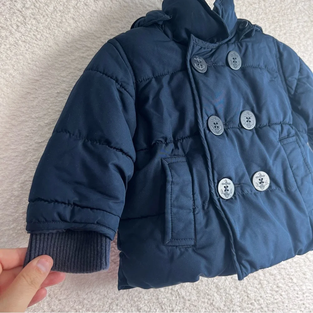 GAP Baby Blue Peacoat Puffer ColdControl With Hood Size 0-6‎ Months